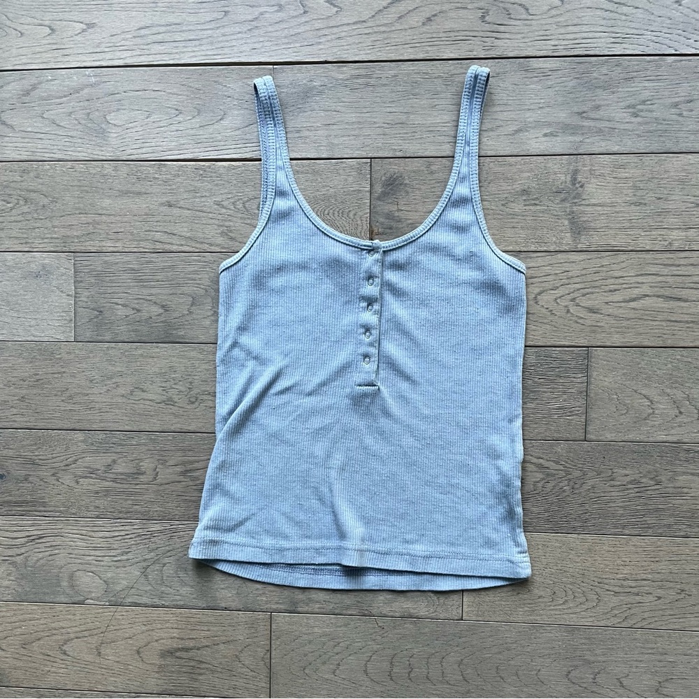 Brandy Melville Blue Fitted Sleeveless Tank Top